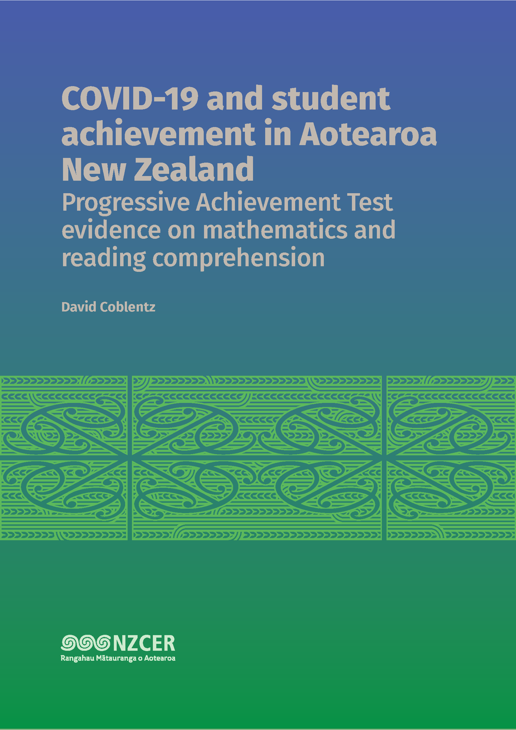COVID-19 and student achievement report cover - blue and green with grey text