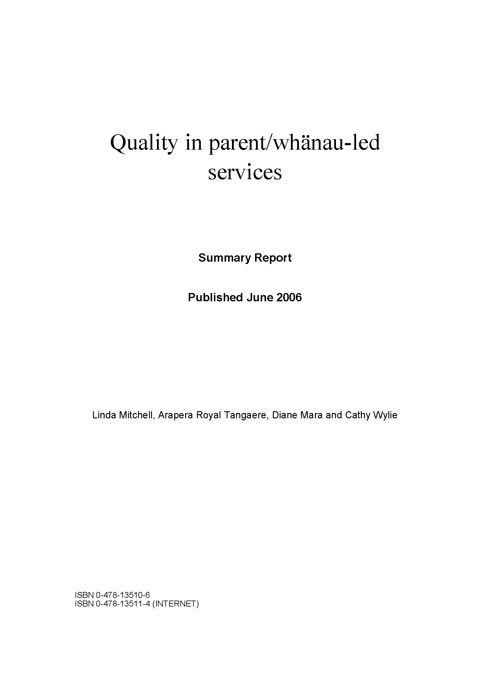 Quality in parent whānau-led services - Summary report.png