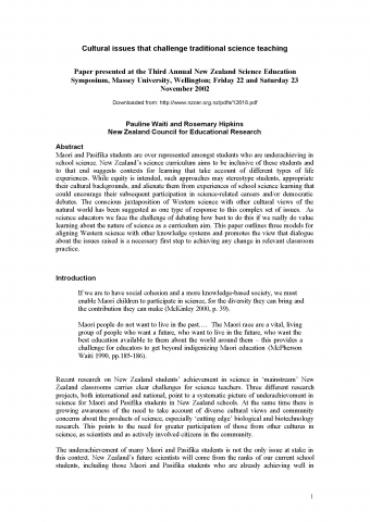 Cultural issues that challenge traditional science teaching.png