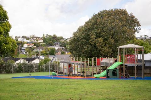 a school playground and field 
