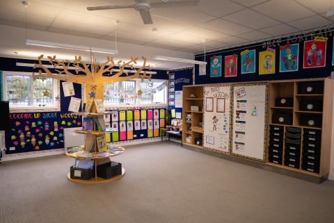Interior of a primary school classroom 